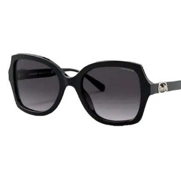 Coach HC8295 L1147 Sunglasses – Black with Gray Gradient Lenses, 56mm - Picture 1 of 4